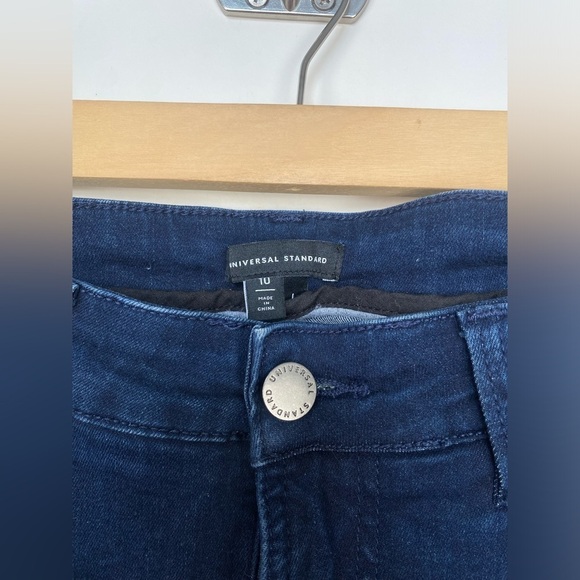 Universal Standard Sz 10 Women’s Zipper Hem Seine Skinny Jeans Dark Indigo - Picture 4 of 15